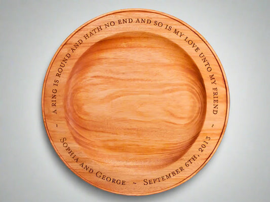 ENGRAVED HAND TURNED MAHOGANY PLATTER - ShackletonThomas